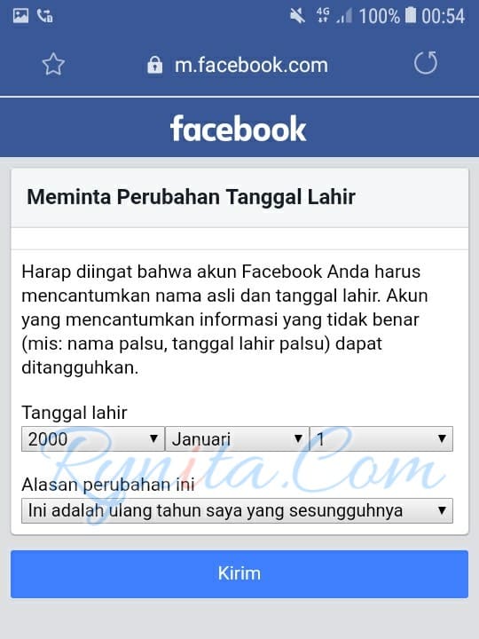 4 Cara Mengganti Tanggal Lahir Di Facebook Lebih Dari 2 Kali Rynita Com