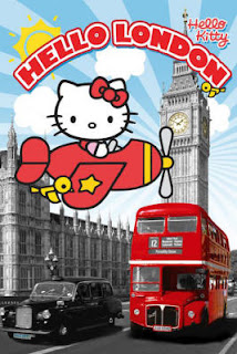 Hello Kitty London England Poster