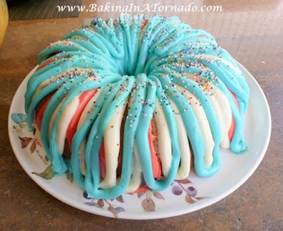 Firecracker Red White and Blue Cake | www.BakingInATornado.com | #recipe
