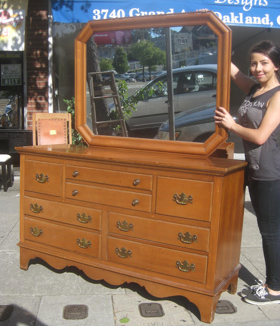 UHURU FURNITURE & COLLECTIBLES SOLD Cherry Dresser and Mirror 65