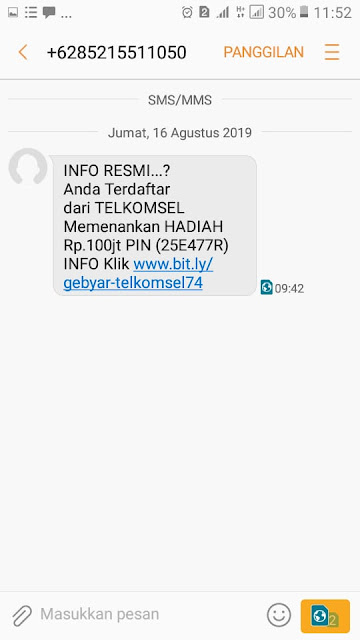 Penipuan Online - Modus Menang Hadiah