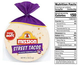 Mission Street Tacos Flour Tortillas nutrition