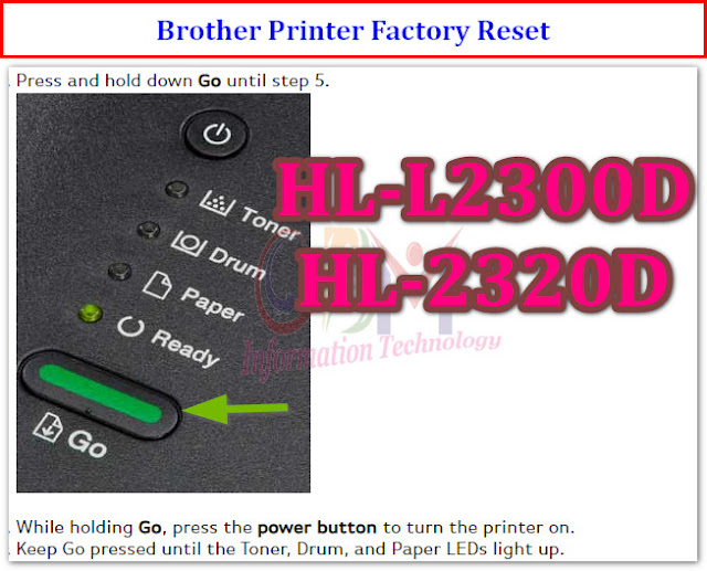 Borther HLL2300D HL2320D Printer Factory Reset