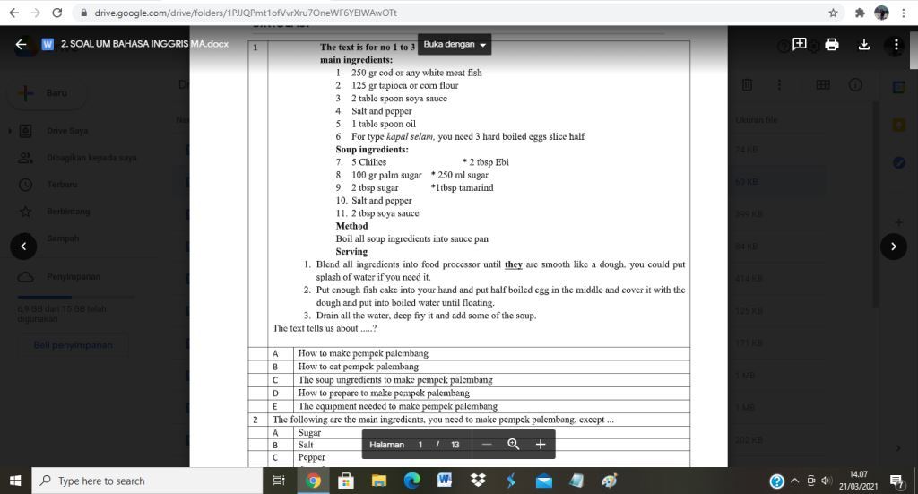 Contoh Soal Ujian Madrasah Um Bhs Inggris Ma Antapedia Com