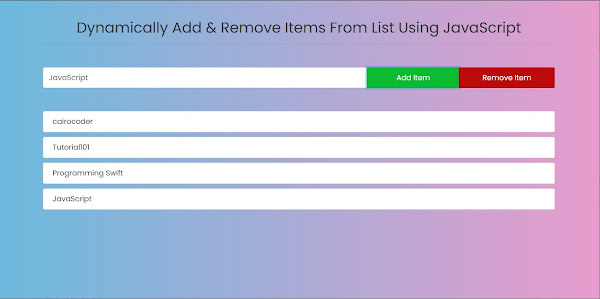 Dynamically Add & Remove Items From List Using JavaScript | Tutorial101