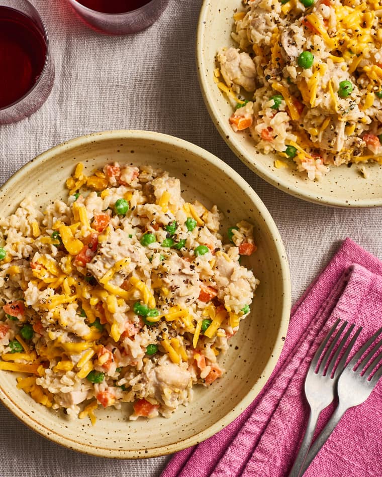 The Best Creamy, Cheesy Slow Cooker Chicken and Rice INSPIRED RECIPE
