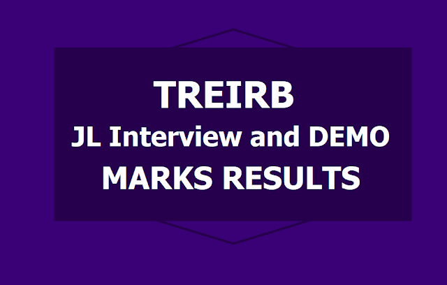 TREIRB JL Interview and Demonstration Marks Results 2019 (Junior Lecturers) TREIRB JL Interview and Demonstration Marks Results 2019 (Junior Lecturers)