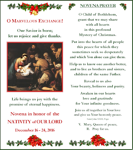 to the Carmel of the Assumption Blog Christmas Novena