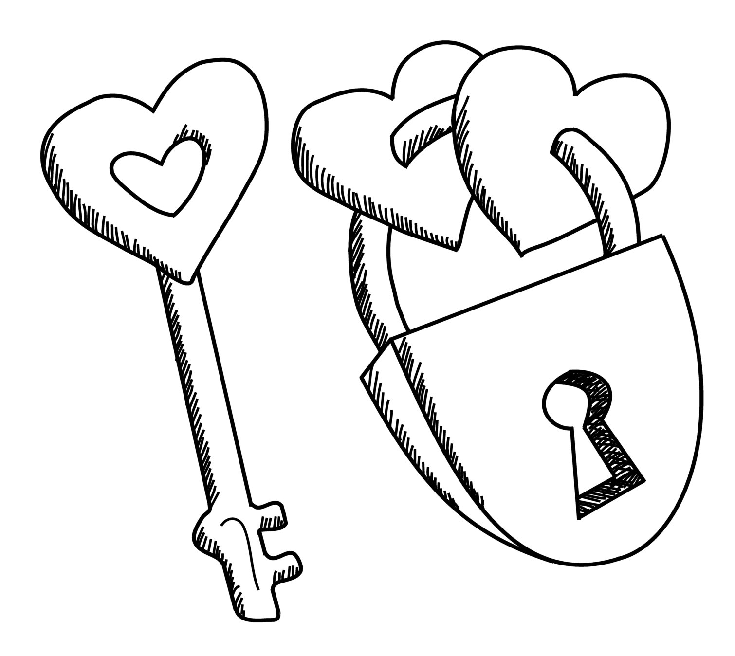 How To Draw A Heart With A Lock.