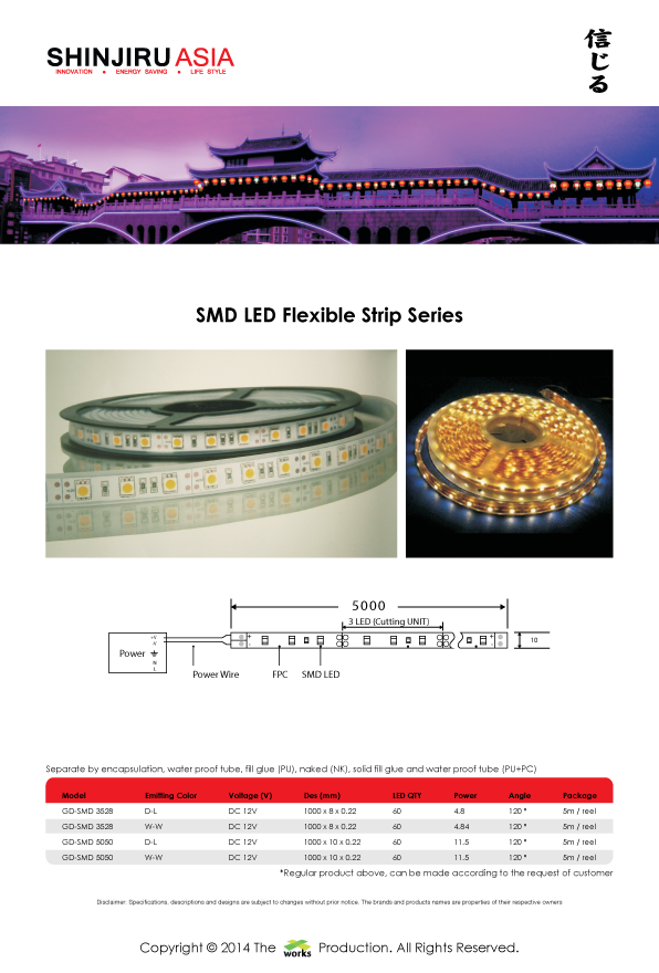 SMD, LED, Flexibile Strip