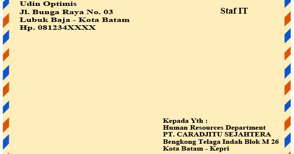 Contoh Alamat Surat Pada Amplop Delinewstv