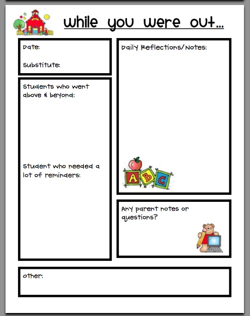 Substitute Binder Creating Teaching