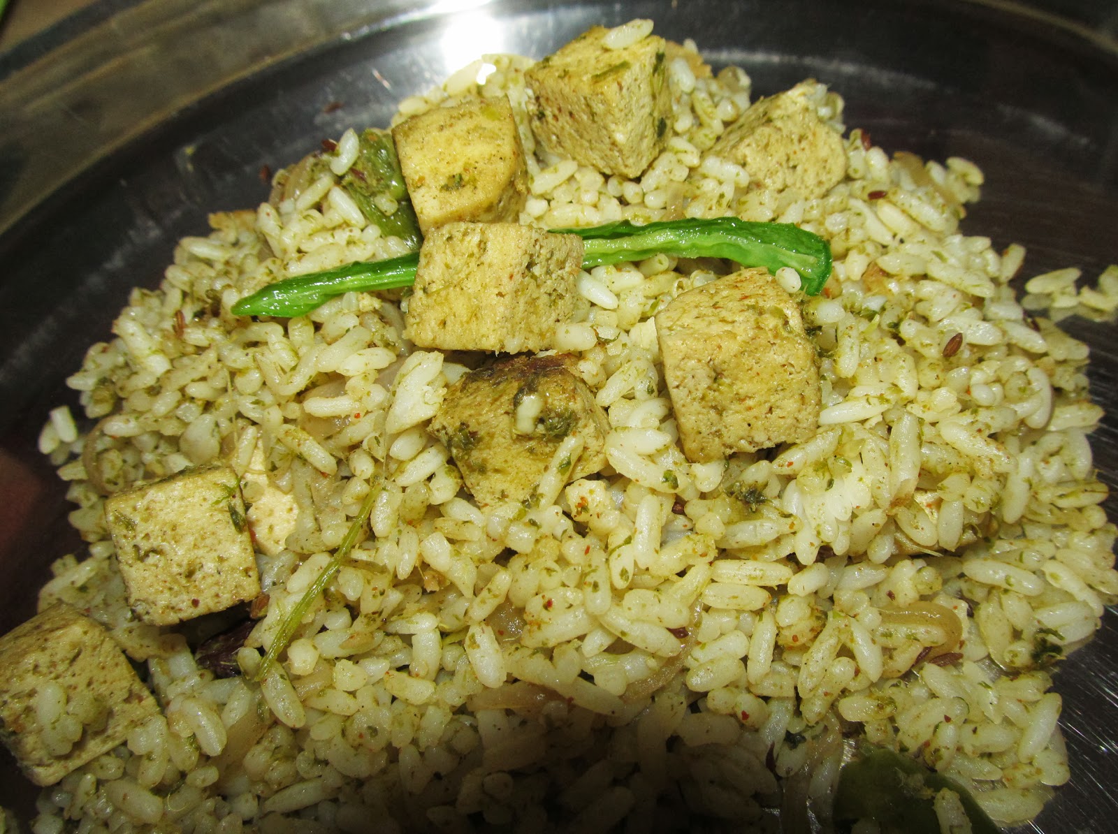Tasty Healthy Easy Indian Recipes Coriander Tofu Masala Rice