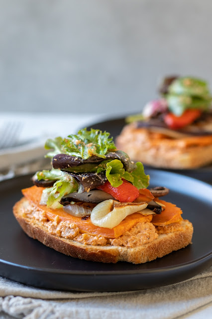 Roasted Vegetable Sandwiches with Smoky Walnut Sauce