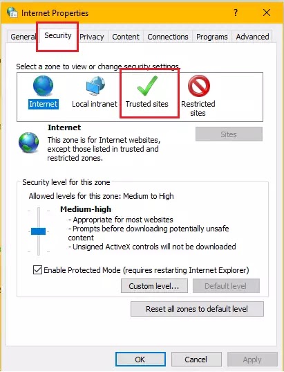 How to add trusted sites in Google Chrome - Internet Properties