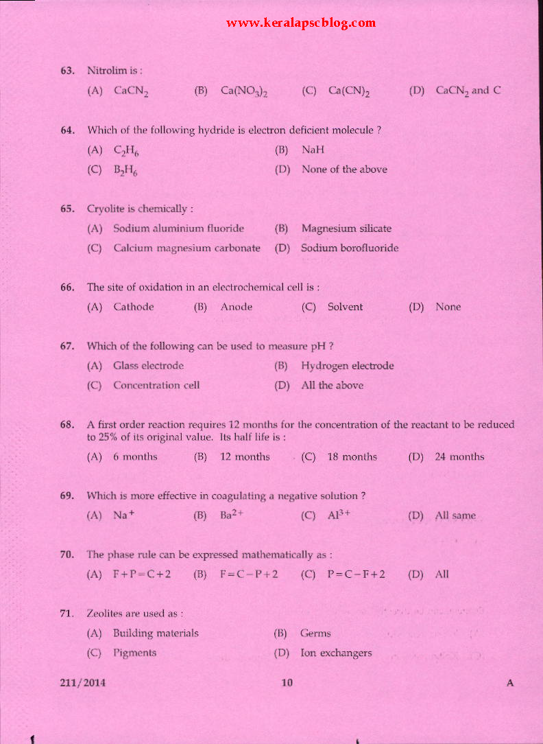 Assistant Chemist Exam Previous Question Assistant Chemist Exam Previous Question