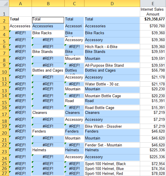 Populating blank cells with formula in SSRS report exported to Excel