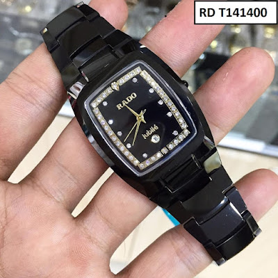 Đồng hồ nam dây đá ceramic đen RD T141400
