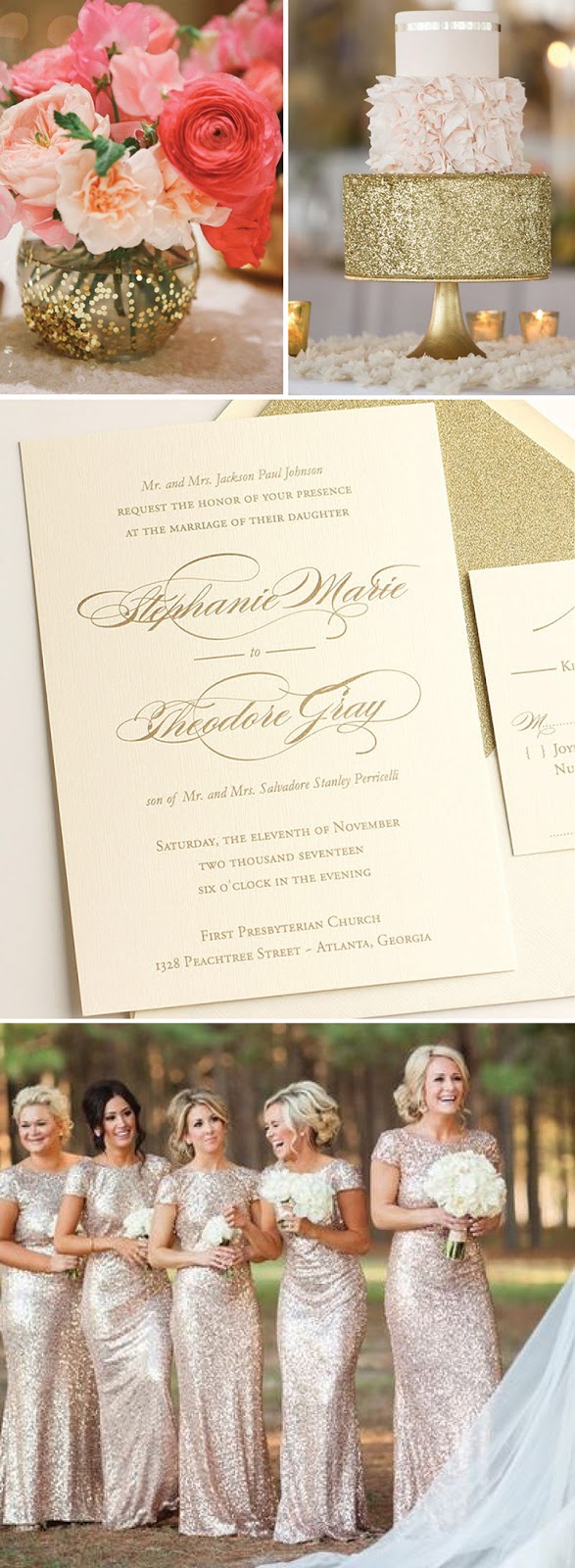Blush Paperie Gold Sparkle Wedding Inspiration