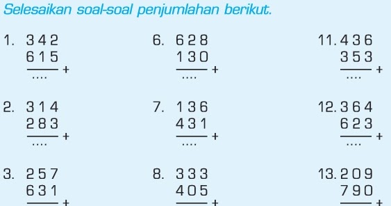 Soal Matematika Kelas 1 Sd Penjumlahan Dan Pengurangan Bersusun Ops Sekolah Kita