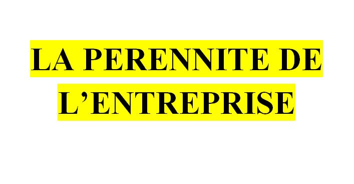 LA PÉRENNITÉ DE L’ENTREPRISE | Cours de droit