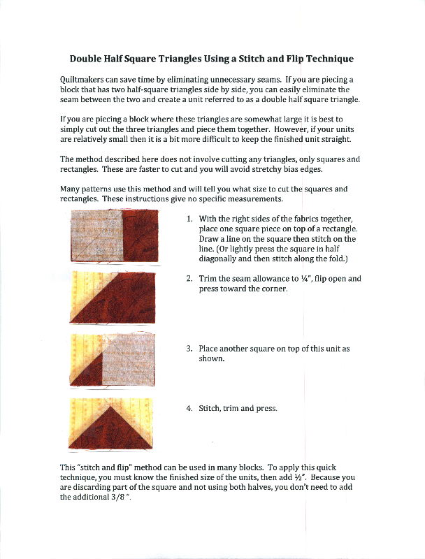 HFST Sew Delicious Doubler Half Square Triangles Using a Stitch and