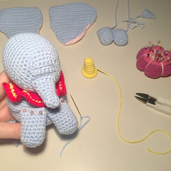 elefante amigurumi com receita