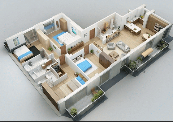 Inspirasi Istimewa Denah Rumah 3D, Model Rumah Minimalis