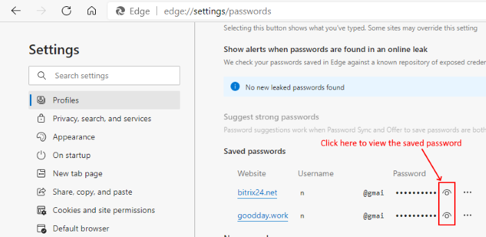 Edge에서 저장된 비밀번호 보기