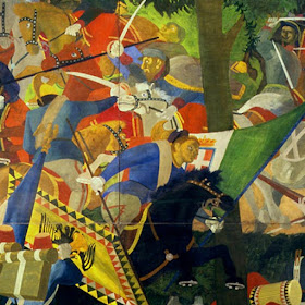 A detail from Cagli's 1936 painting, The Battle of San Martino, the final battle of the Second Italian War of Independence