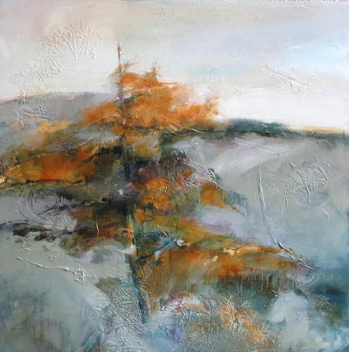 Joan Fullerton Paintings: Abstract Mixed Media Botanical Landscape