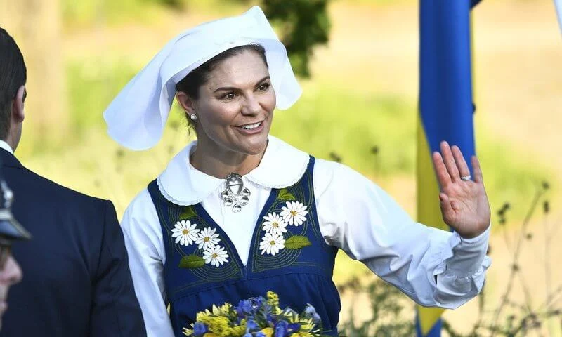 Crown Princess Victoria and Prince Daniel attended the traditional National Day celebrations at Skansen