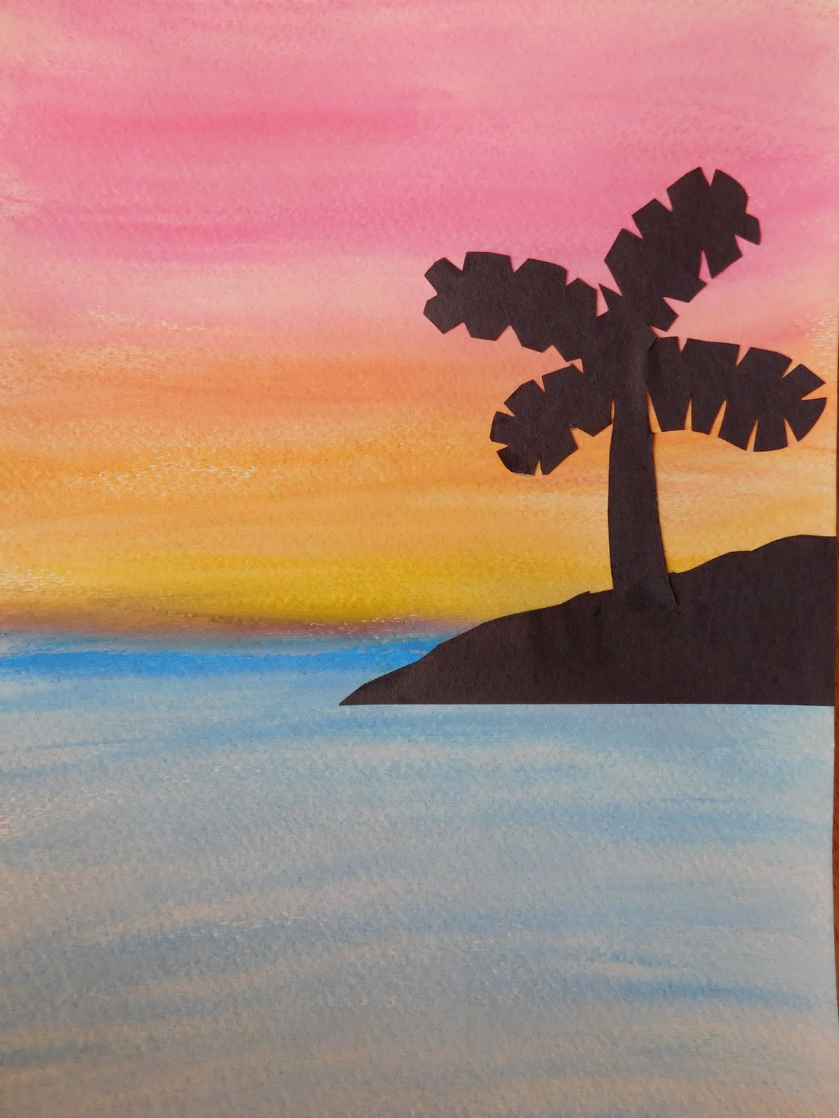 Create stunning chalk pastel sunsets with kids - Projects with Kids