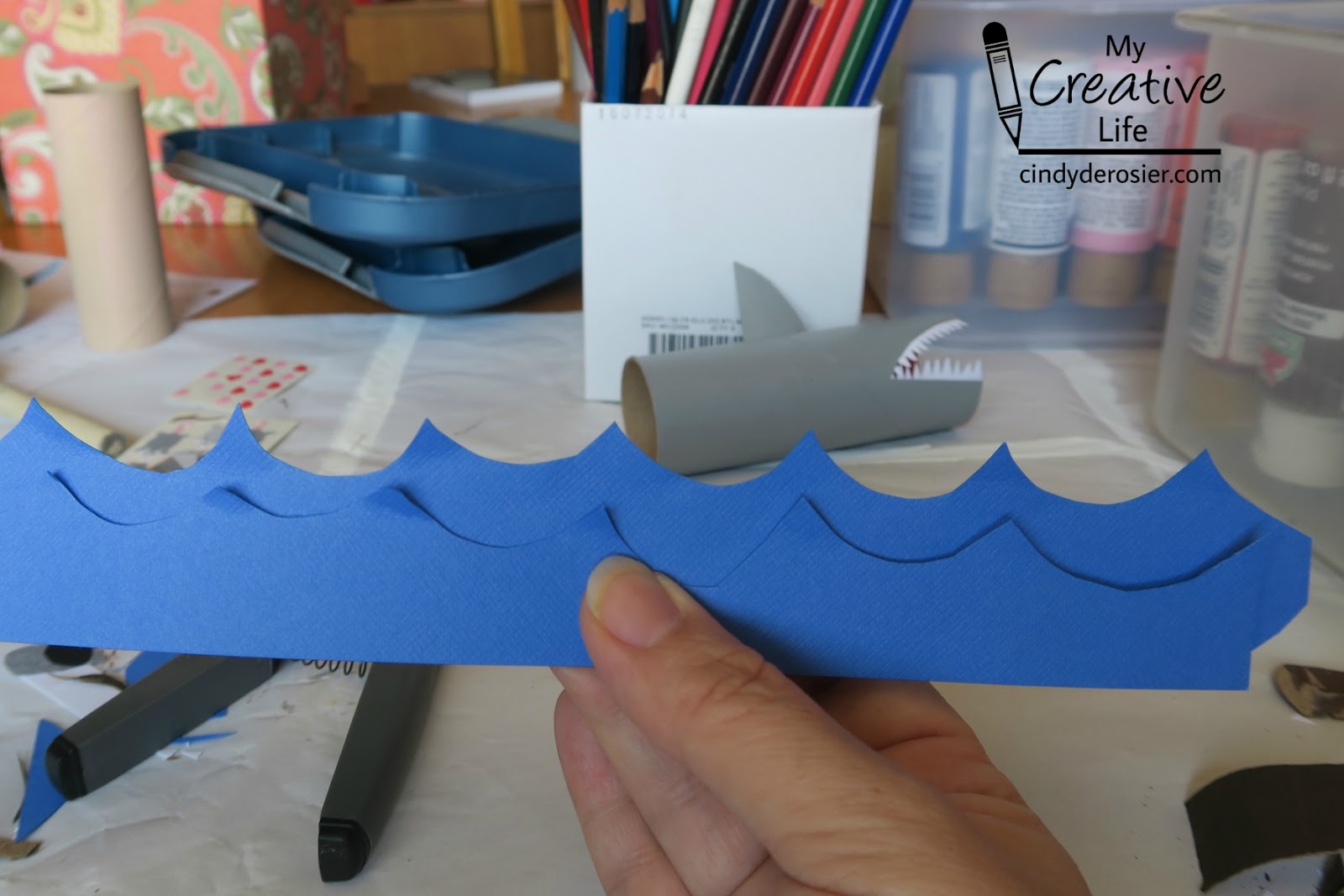 Cindy deRosier My Creative Life Cardboard Tube Shark