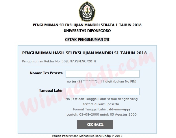 Pengumuman Hasil Um S1 Undip 2018 Cpns 2021 Daya Tampung Snmptn Sbmptn Umptkin