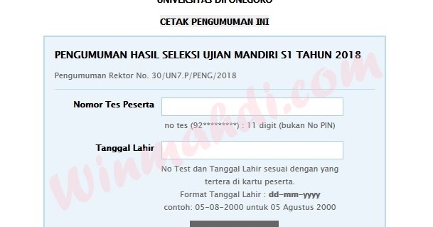 Pengumuman Hasil Um S1 Undip 2018 Cpns 2021 Daya Tampung Snmptn Sbmptn Umptkin