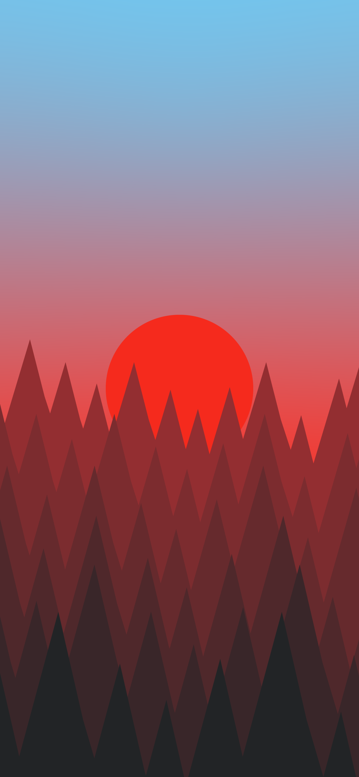 Beautiful minimalist phone wallpapers - Sunset in the forest