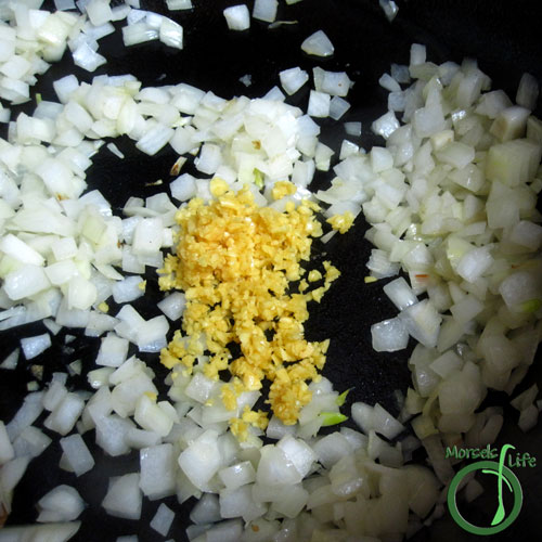 Morsels of Life - Hoisin BBQ Sauce Step 2 - Cook onions and garlic until fragrant.