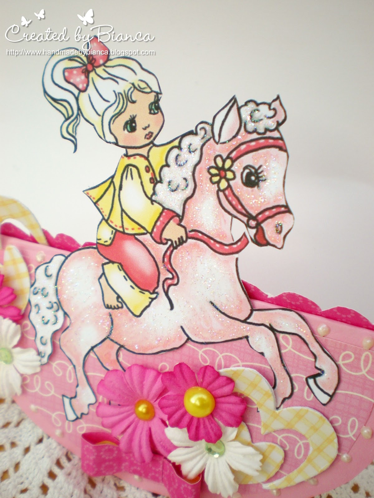 Handmade by Bianca: Schaukel Karte, zum 3. Geburtstag