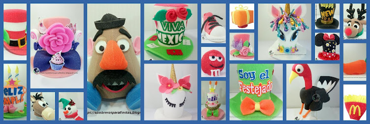 Sombreros locos en Puebla, Sombreros para fiestas para niños y adultos