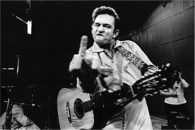 Johnny Cash flipping the bird