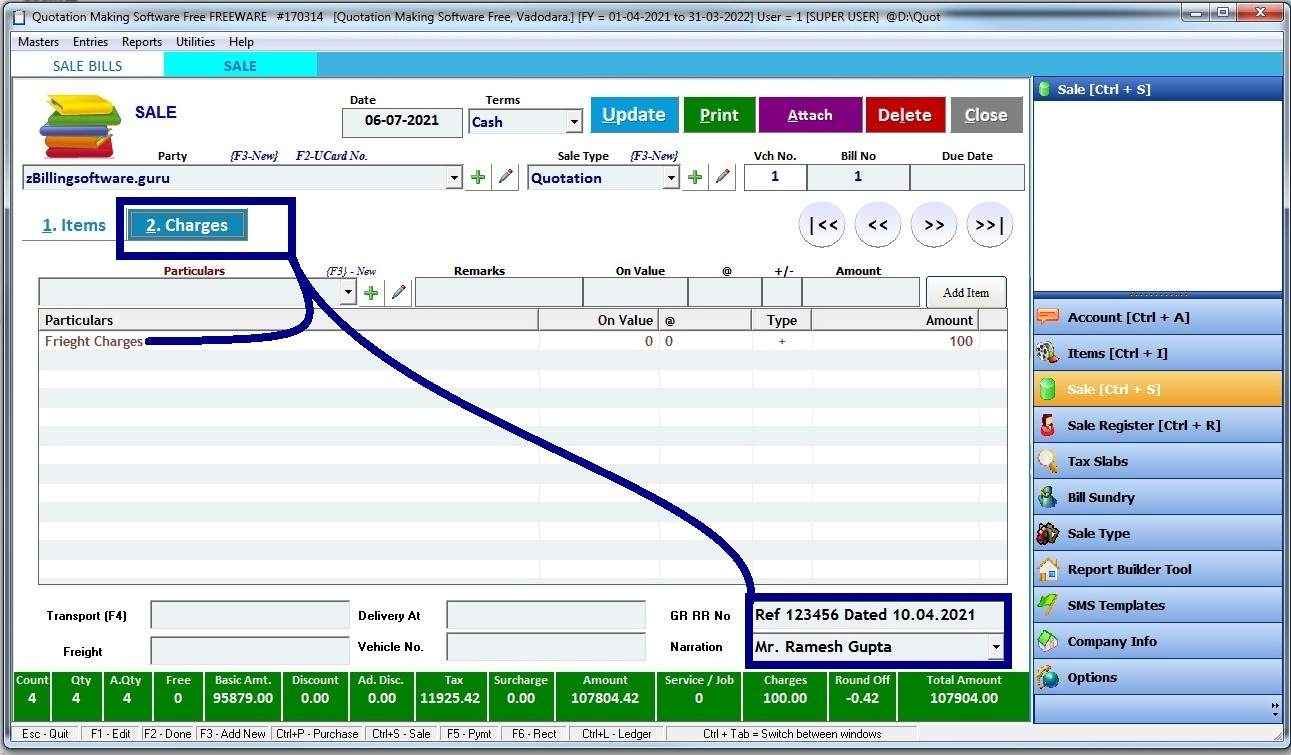 Quotation Making Software Free ~ Billing Software Guru