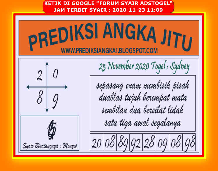 1 New Message Kode Syair Sydney 23 November 2020 Forum Syair Togel Hongkong Singapura Sydney
