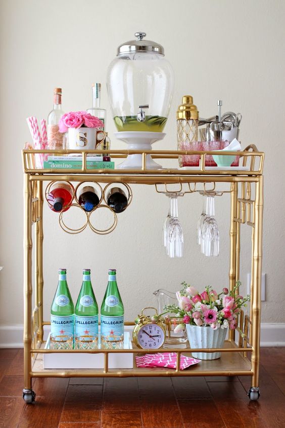 What I Love Wednesday Gold Bar Carts South S Decorating Blog To Style A Bar Cart I Bought One At Home Goods For My Family Room And Am Working On Styling It Now So These Are What Have Been Looking Lately