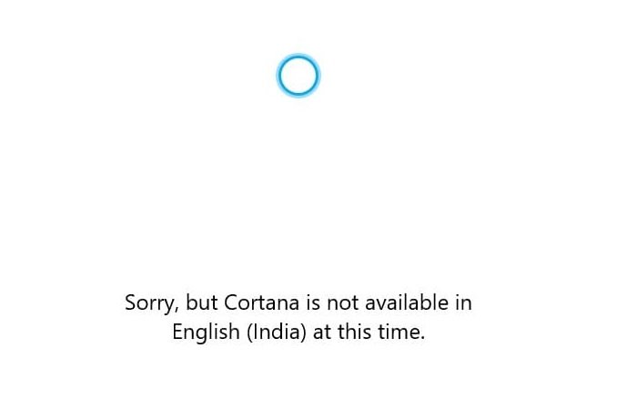 Кортана недоступна в Windows 10