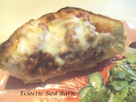 Eclectic Red Barn: Bolognaise Pizza Bread slice