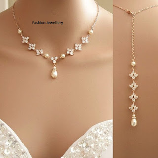 Western Bridal Fashion Pearl Gold Necklace.