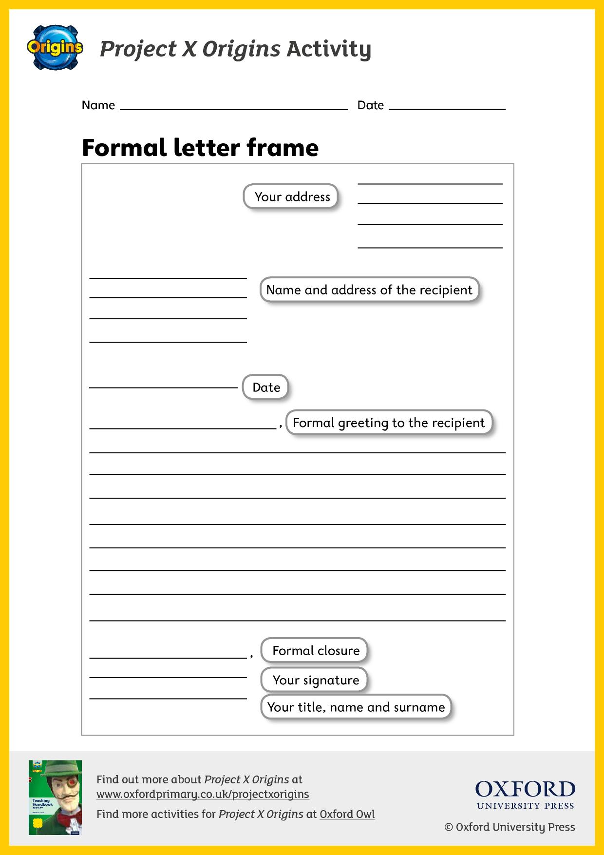 Formal Letter Format Ks2 - Birthday Letter