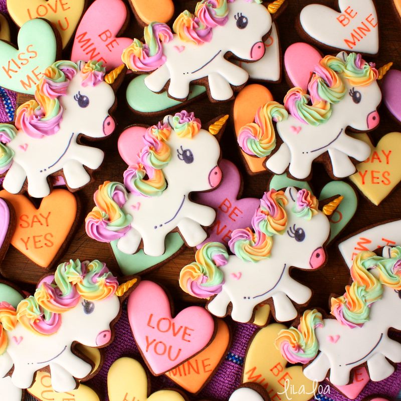 How To Make Decorated Unicorn Cookies with Rainbow Hair