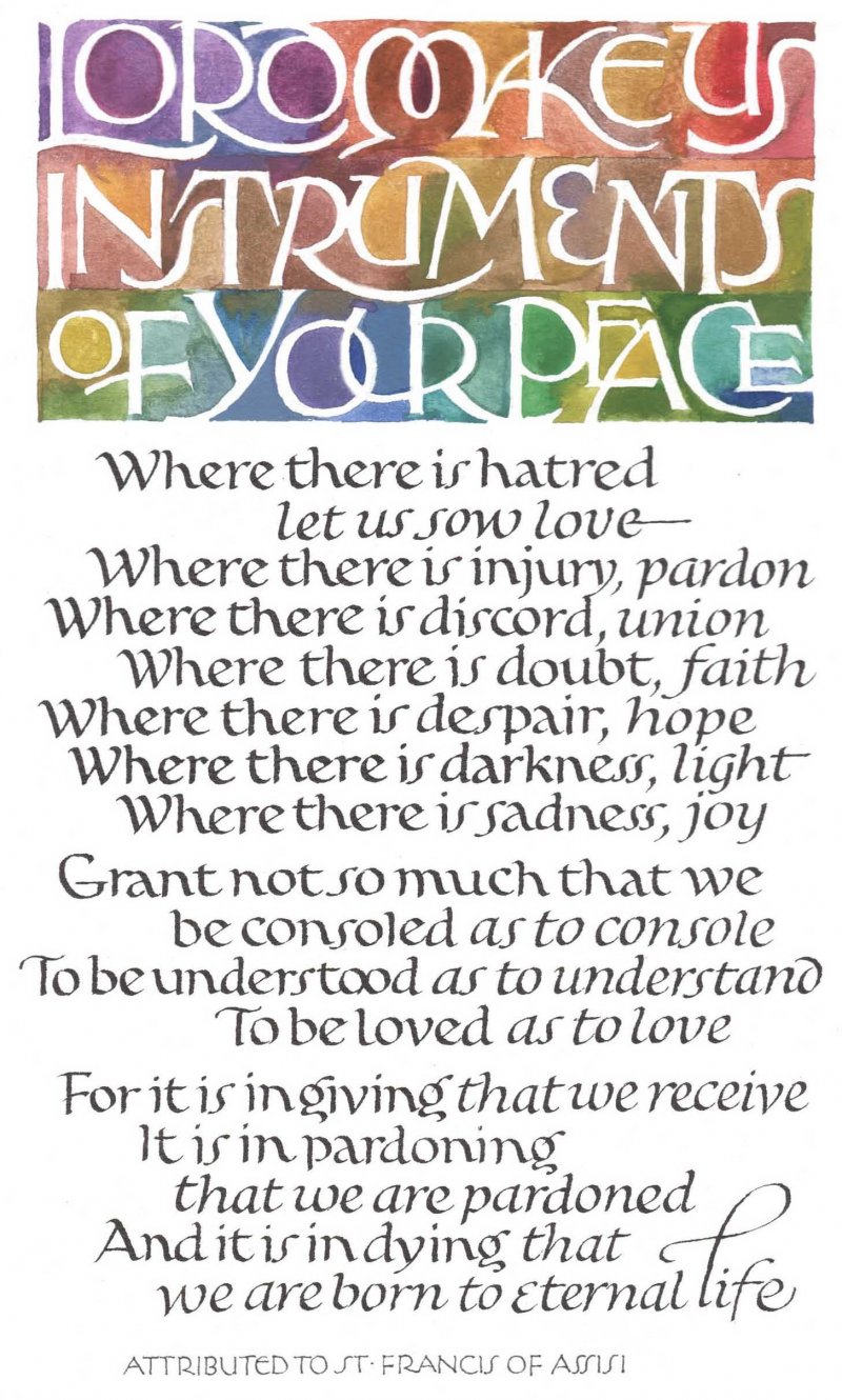 Printable St Francis Prayer Instrument Of Peace